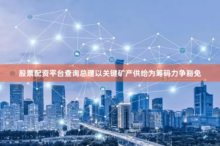 股票配资平台查询总理以关键矿产供给为筹码力争豁免
